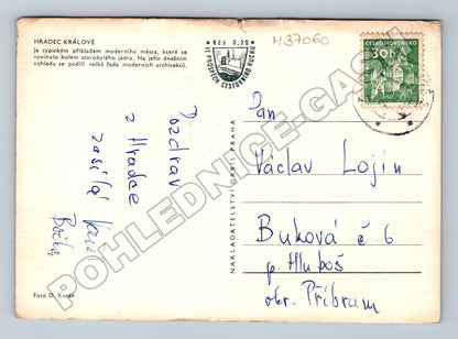 Pohlednice Hradec Králové moderní budovy ulice 1960s (M37060)