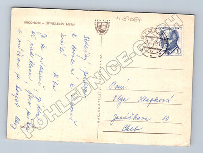 Pohlednice Špindlerův Mlýn Krkonoše zimní noc 1972 (M37064)