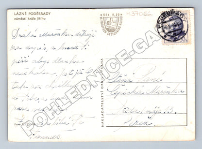 Pohlednice Poděbrady náměstí krále Jiřího 1940 (M37066)
