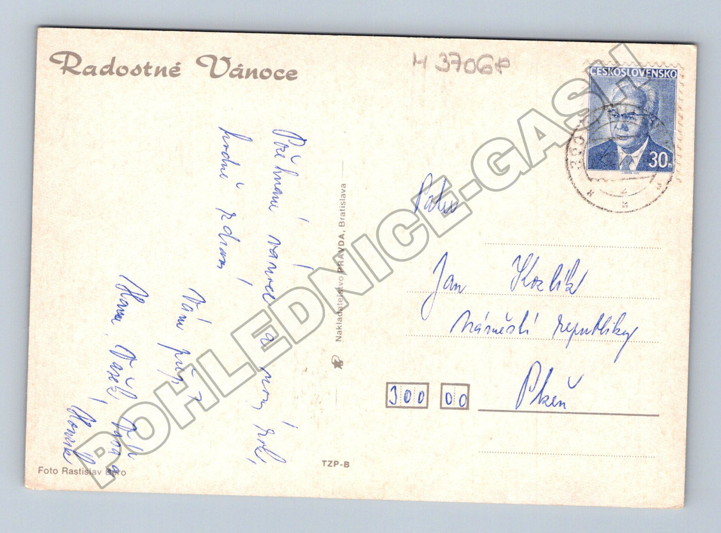 Pohlednice Československo Radostné Vánoce zimní motiv (M37068)