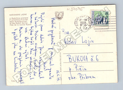 Pohlednice Mariánské Lázně pohled na Lázeňskou budovu 1972 (M37075)
