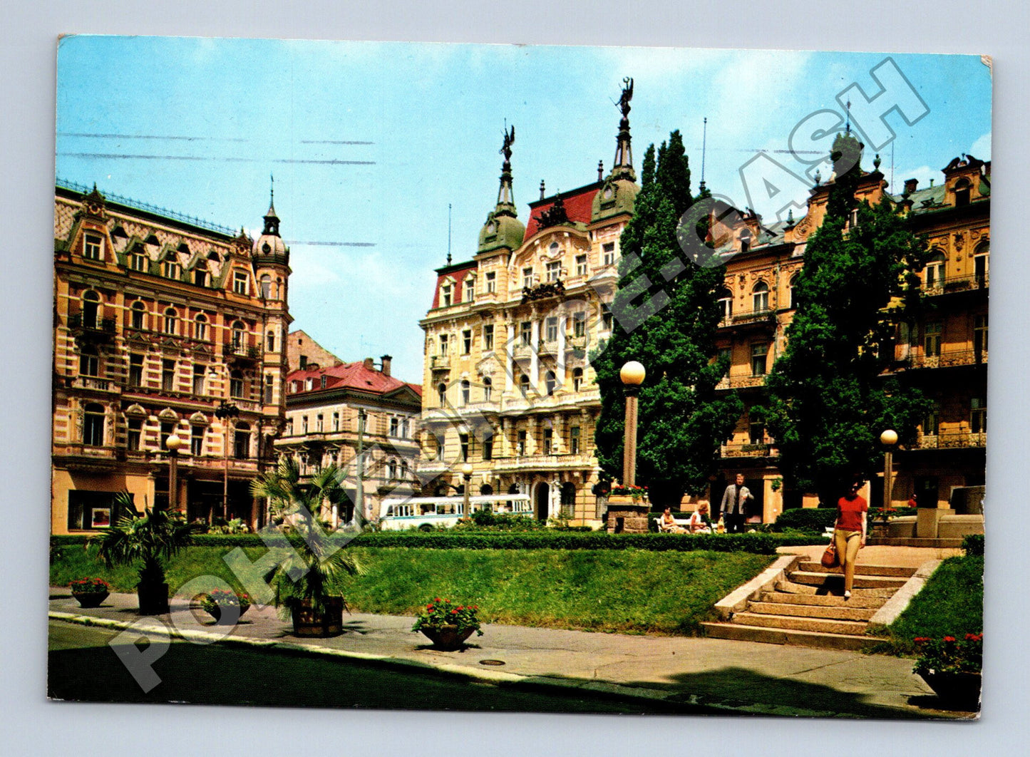 Pohlednice Mariánské Lázně Mirové náměstí 1970 (M37077)