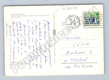 Pohlednice Mariánské Lázně Mirové náměstí 1970 (M37077)
