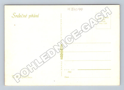 Pohlednice dvě gerbery květiny (M37098)
