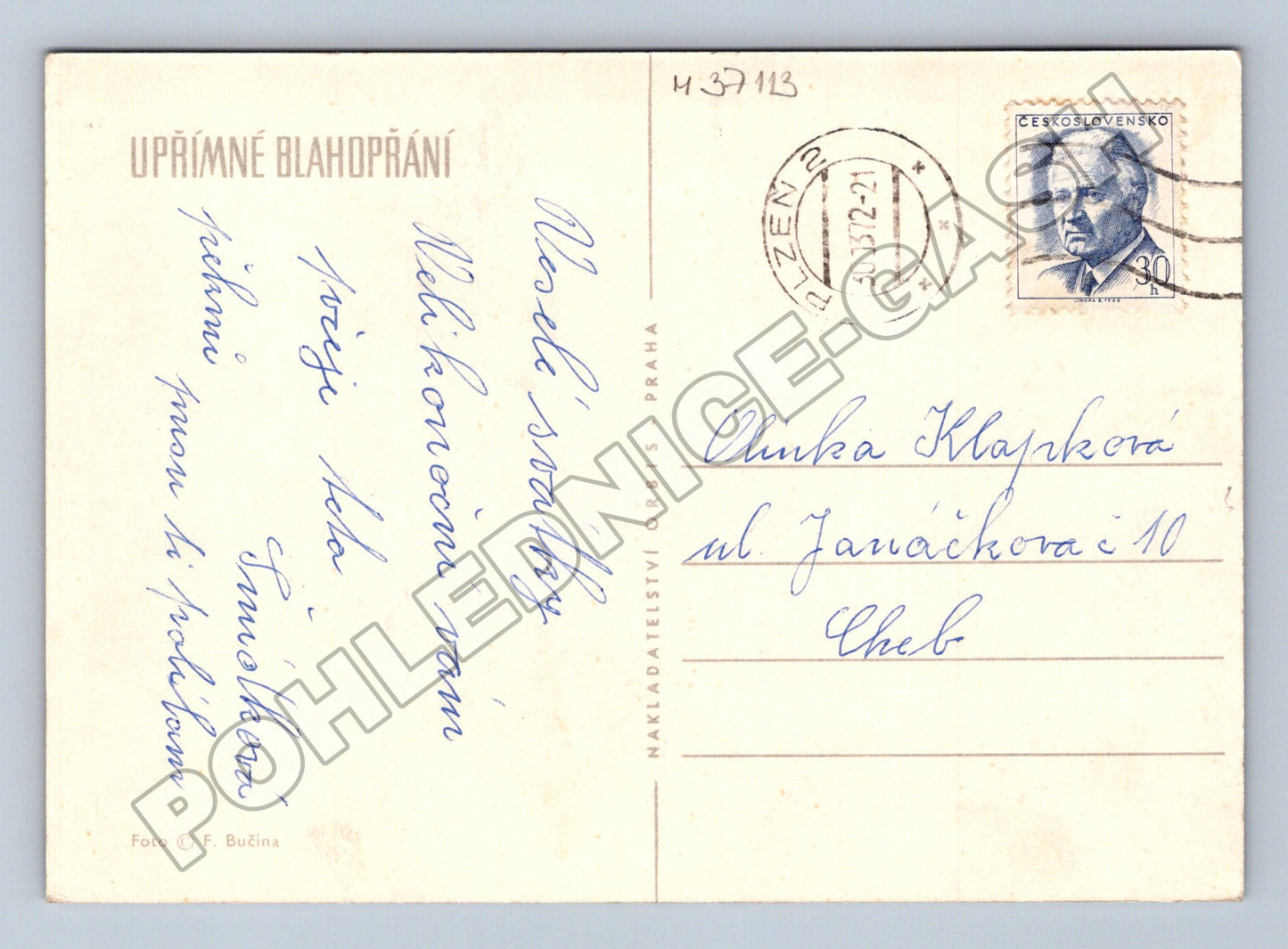 Pohlednice Kytice květin Veselé svátky 1972 (M37113)