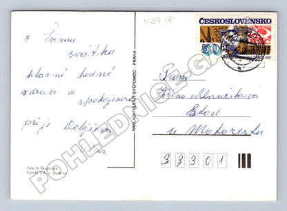 Pohlednice Květiny ve džbánu Vánoce 1969 (M37118)