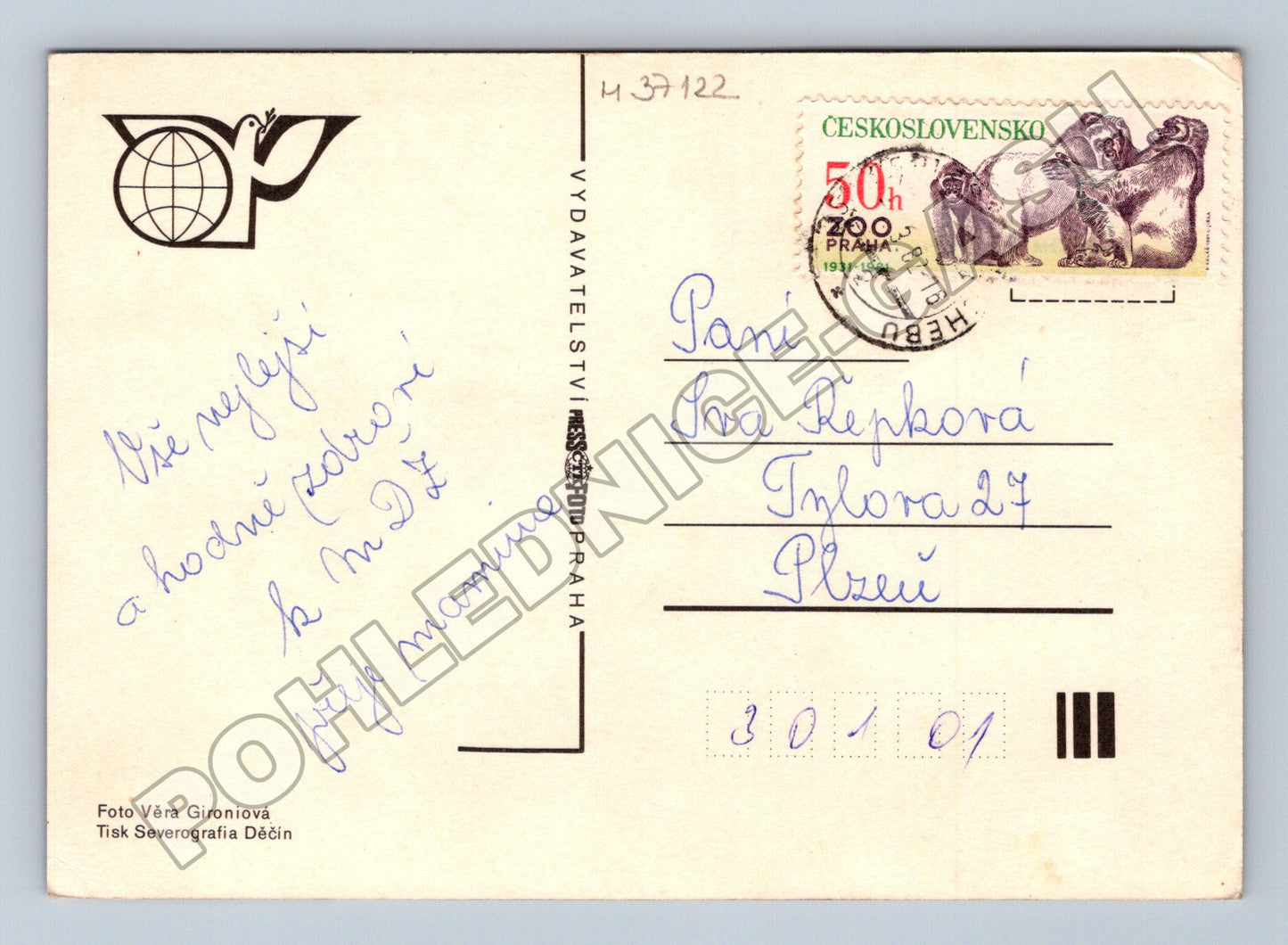 Pohlednice Kytice frezi ve vaze MDŽ 1982 (M37122)