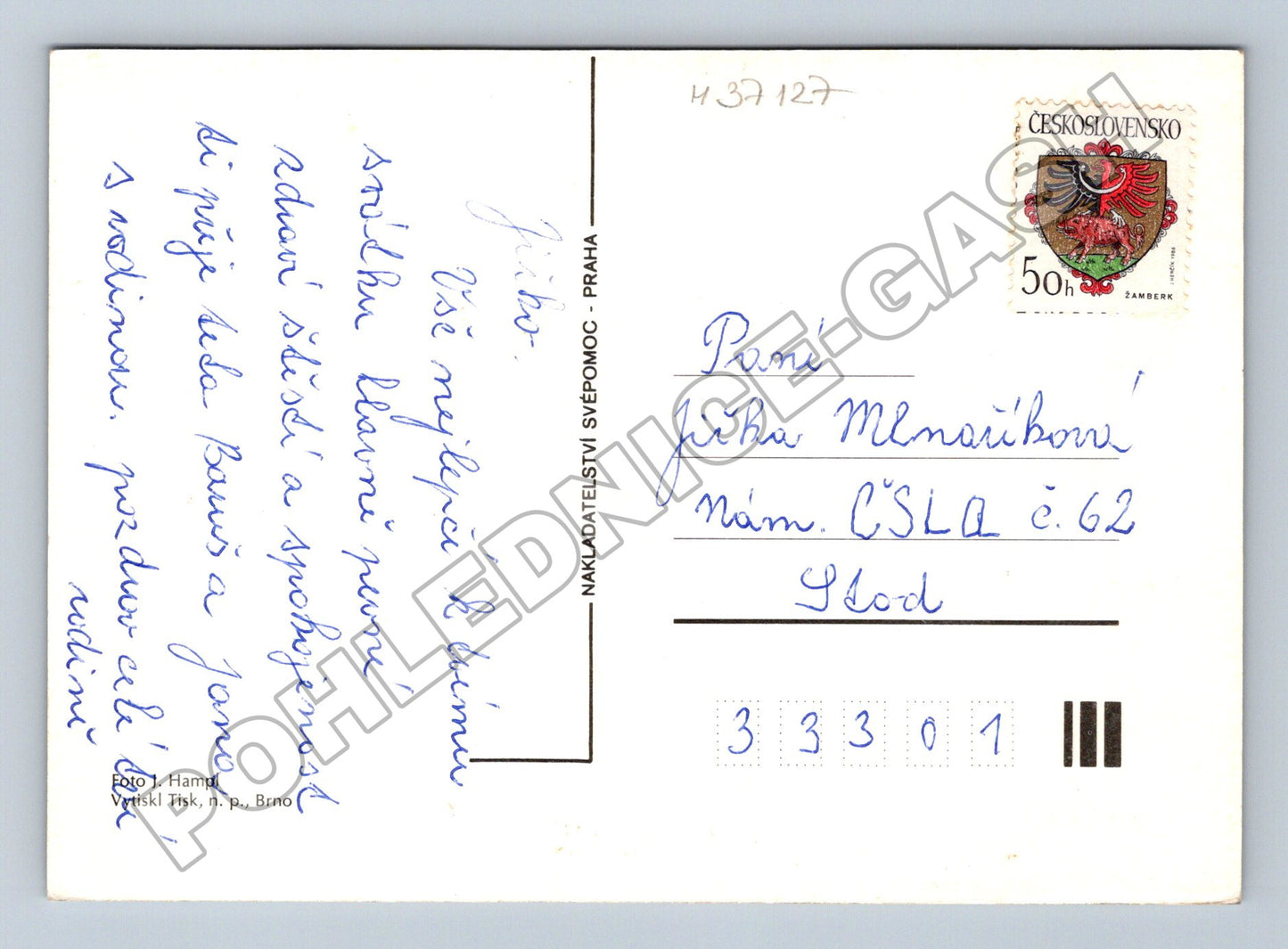 Pohlednice Srdečné přání žlutá růže 1957 (M37127)