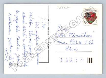 Pohlednice Srdečné přání žlutá růže 1957 (M37127)