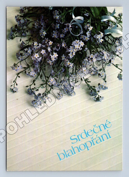 Pohlednice Slovensko Kytice pomněnek blahopřání 1983 (M37131)