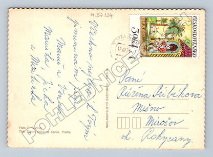 Pohlednice Květiny karafiáty a přání 1977 (M37134)