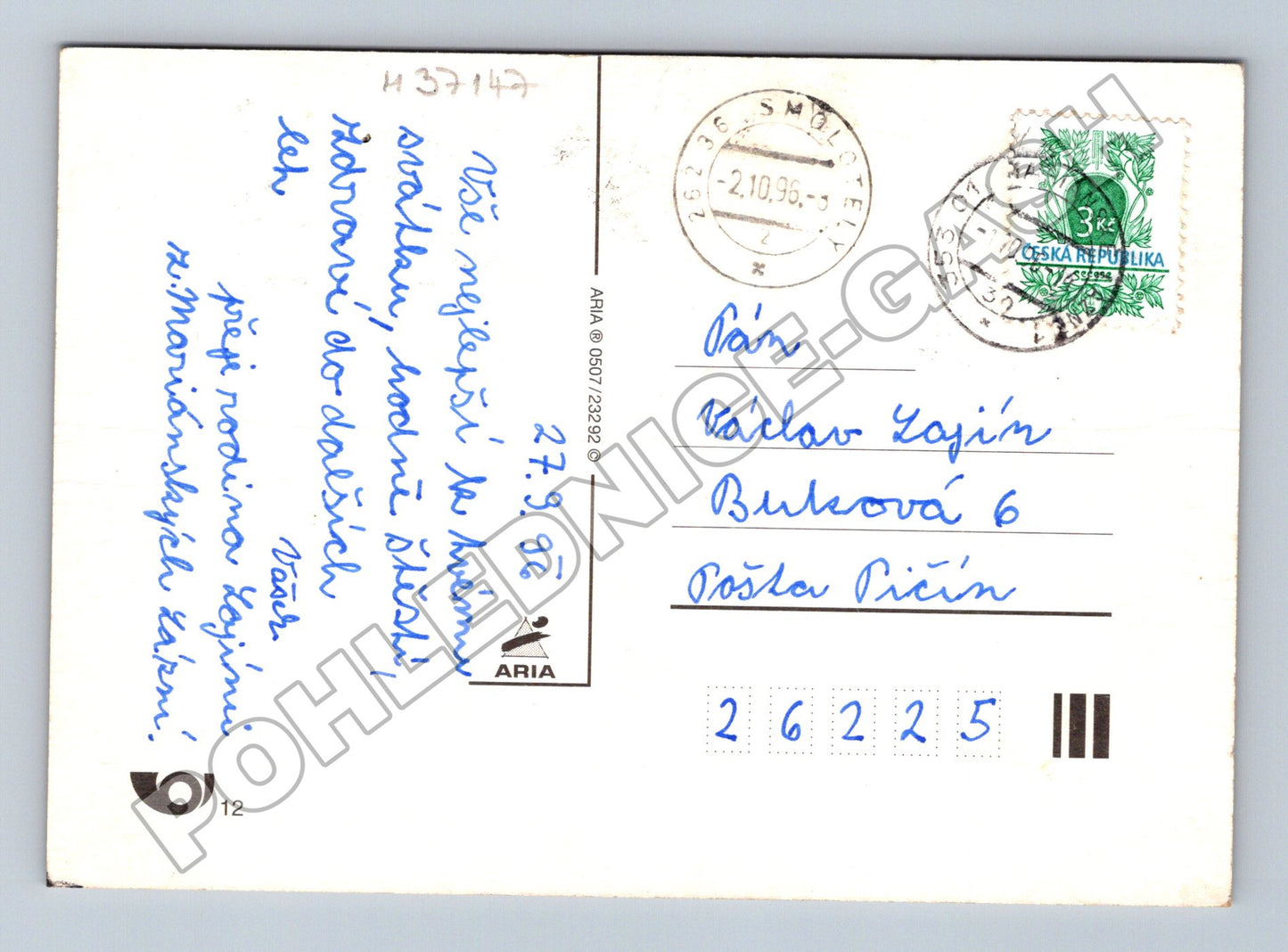 Pohlednice Vše nejlepší kytice růží 1996 (M37147)