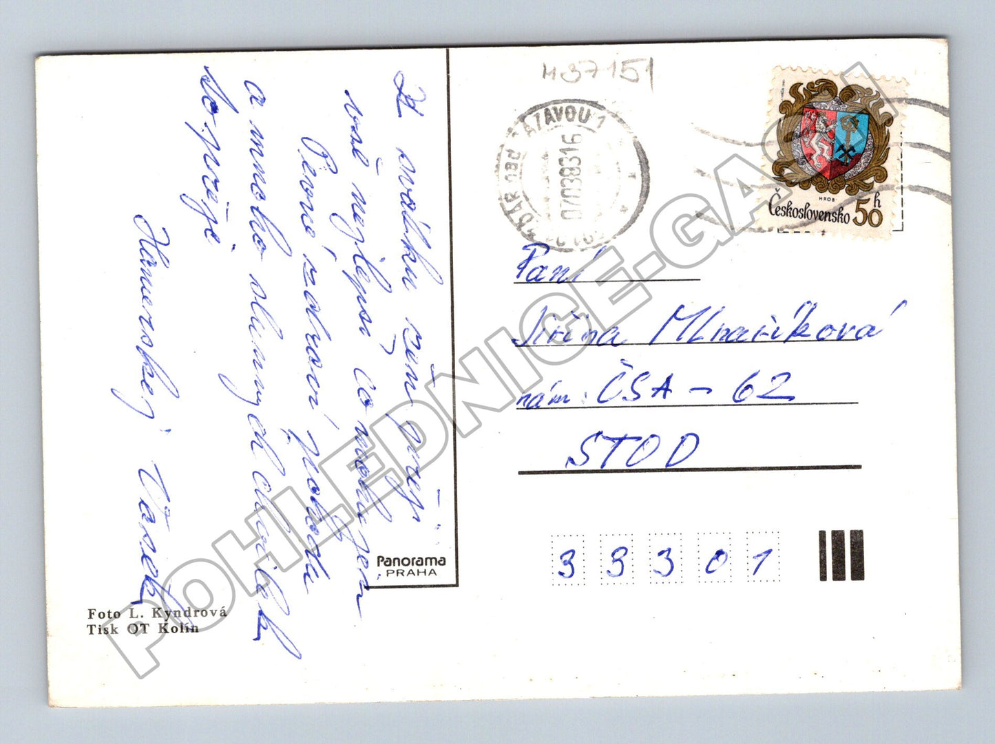 Pohlednice tři růže Stod 1983 (M37151)