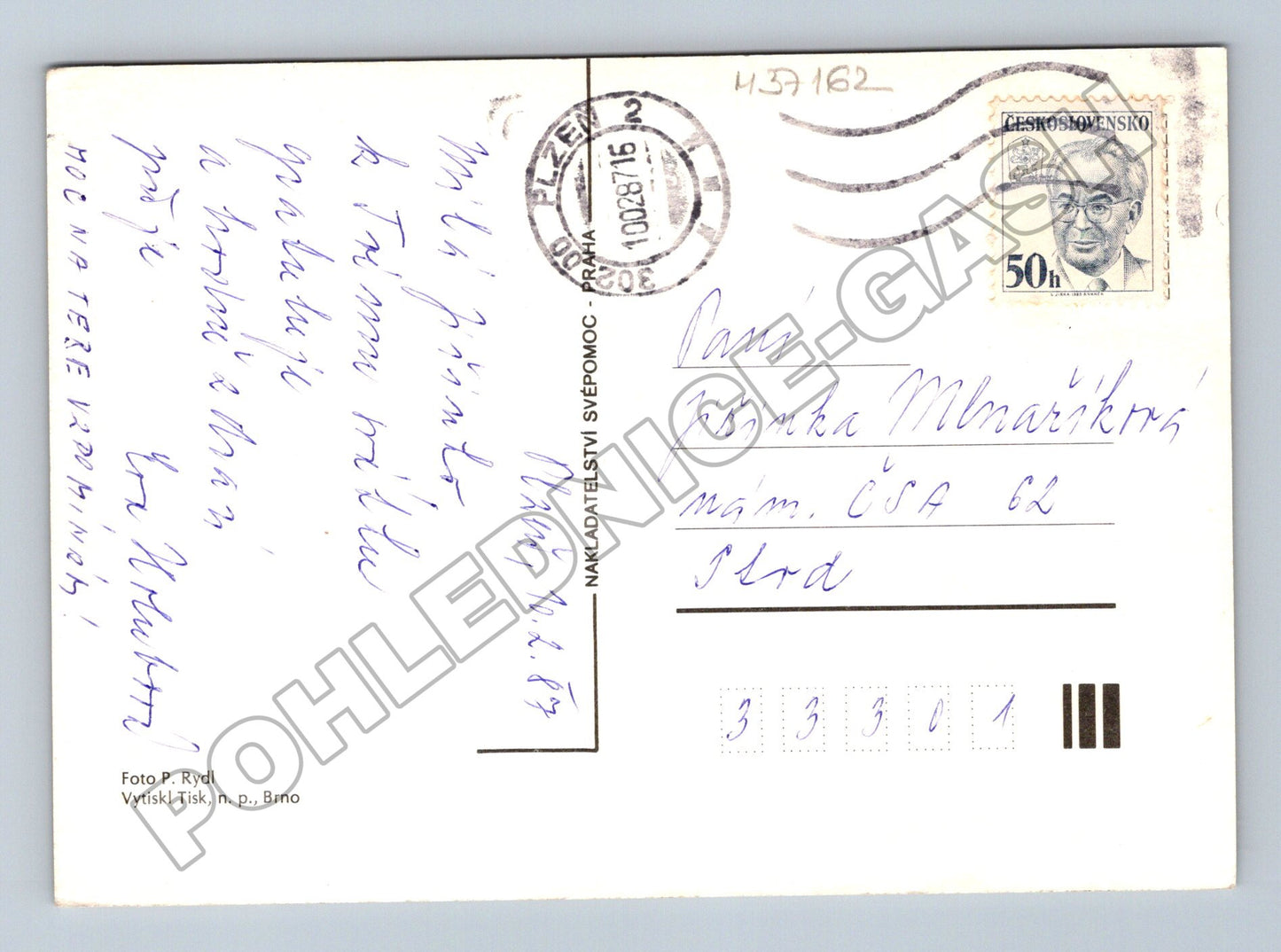 Pohlednice Květiny ve váze 1987 (M37162)