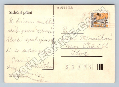 Pohlednice růžové květy 1983 (M37163)