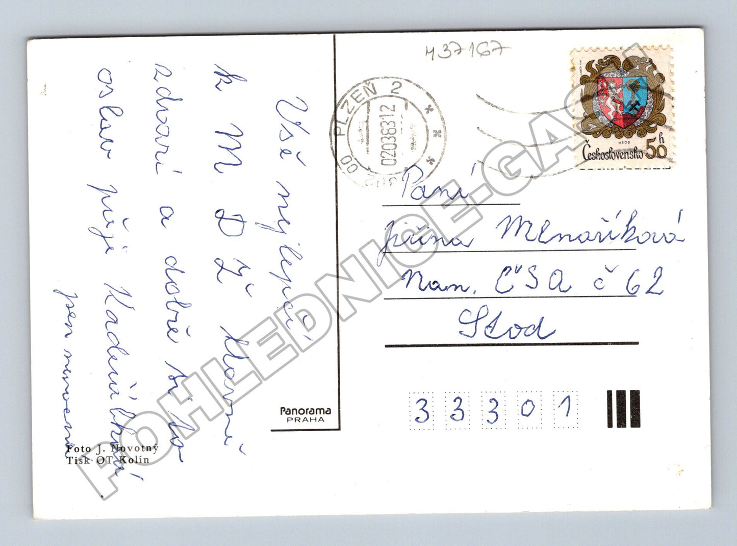 Pohlednice zátiší s růží MÓDA 1972 (M37167)