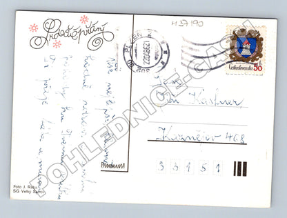 Pohlednice Květiny Narcisy ve džbánu 198x (M37190)