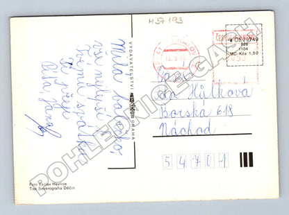 Pohlednice červená růže Praha 1986 (M37193)