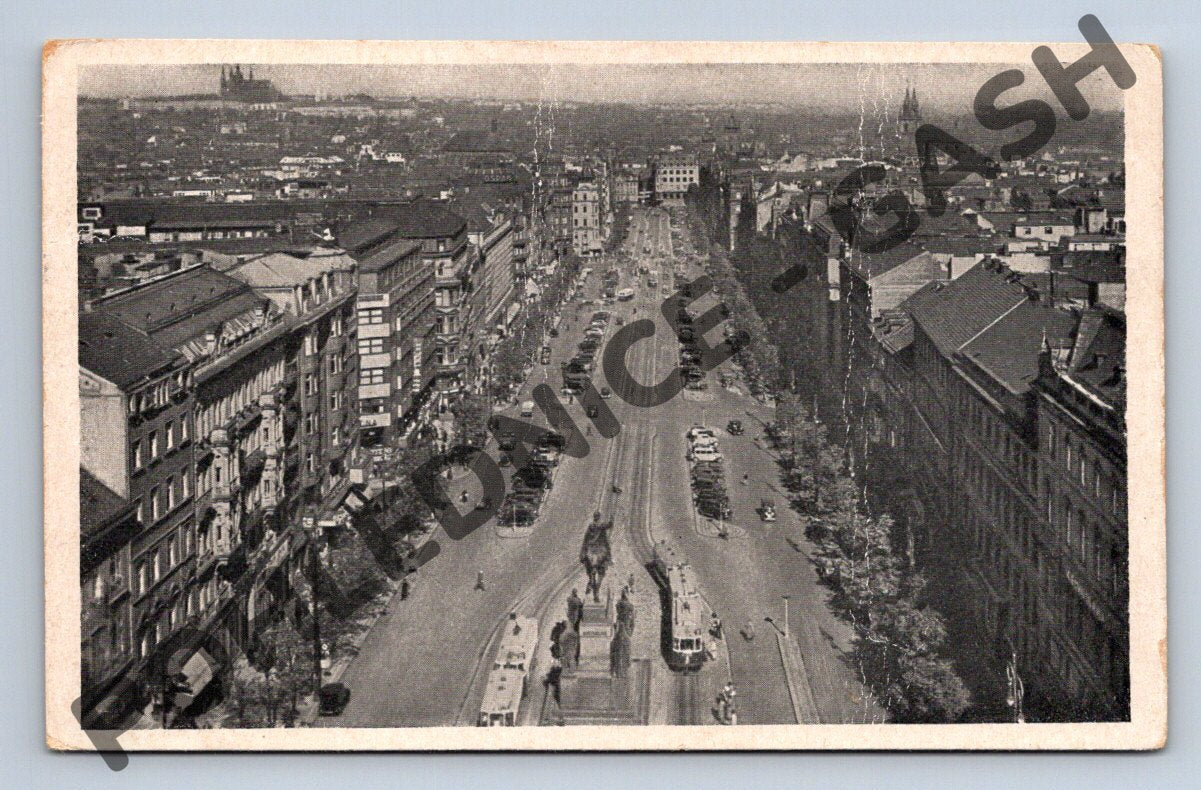 Pohlednice Praha Václavské náměstí 1940 (M372)