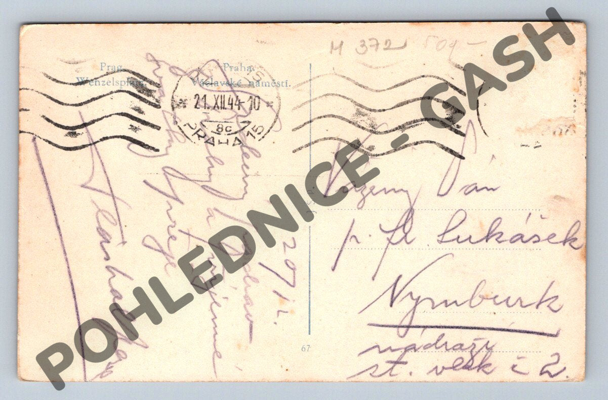 Pohlednice Praha Václavské náměstí 1940 (M372)