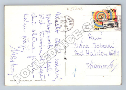 Pohlednice Motýl a růže 1974 (M37203)