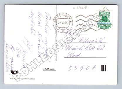 Pohlednice Děčín květiny Srdečné přání 1996 (M37218)