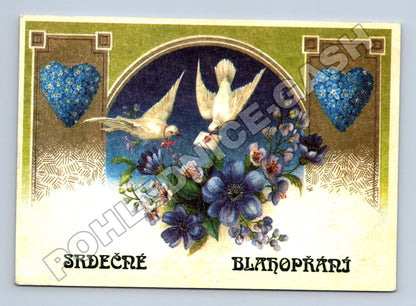 Pohlednice SRDEČNÉ BLAHOPŘÁNÍ Holubice 1998 (M37225)