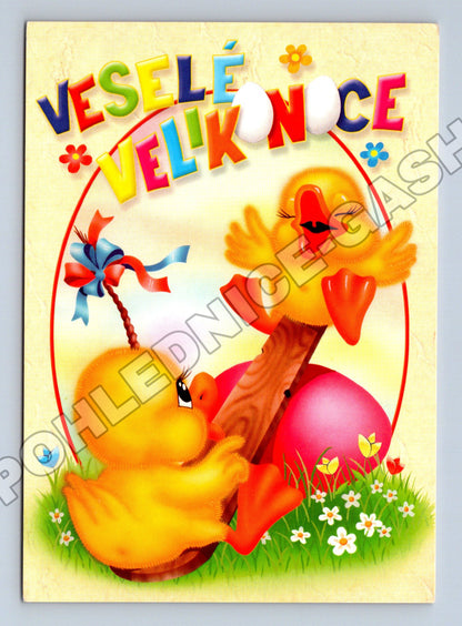 Pohlednice Veselé Velikonoce kuřátka 2015 (M37237)