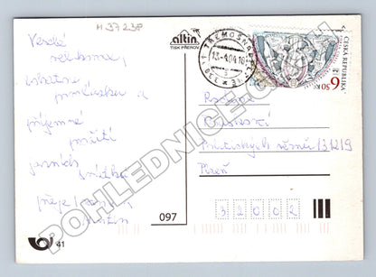 Pohlednice Velikonoční motiv koš s vajíčky a pečivem 2018 (M37238)