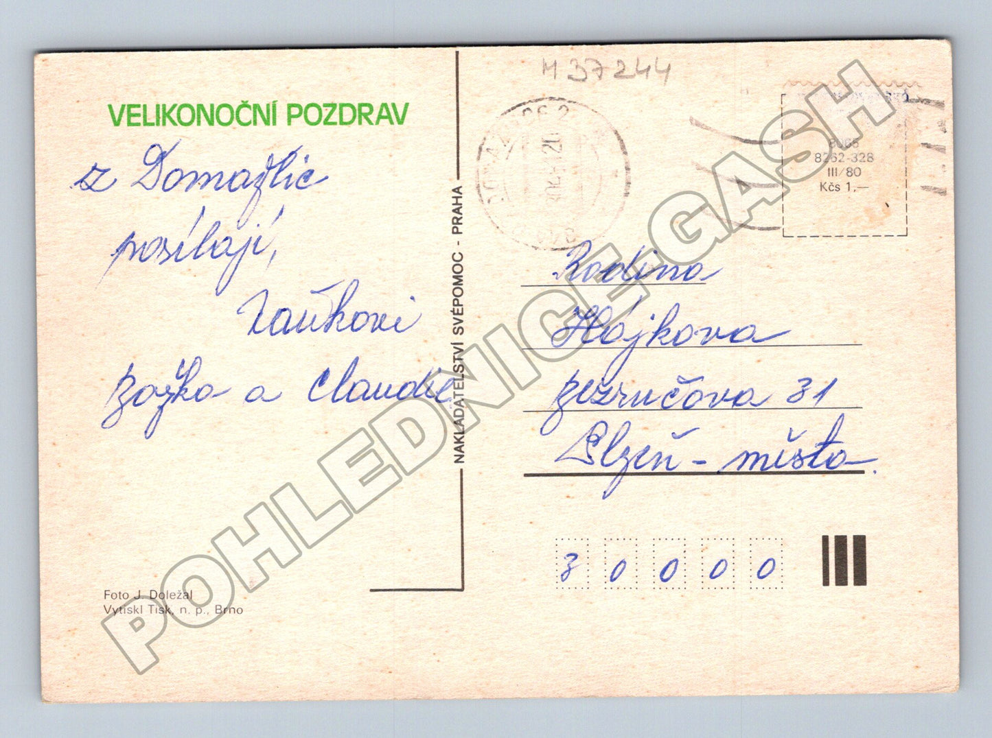Pohlednice Praha Velikonoční vajíčka koš 1980 (M37244)