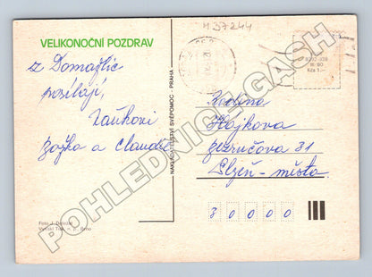 Pohlednice Praha Velikonoční vajíčka koš 1980 (M37244)