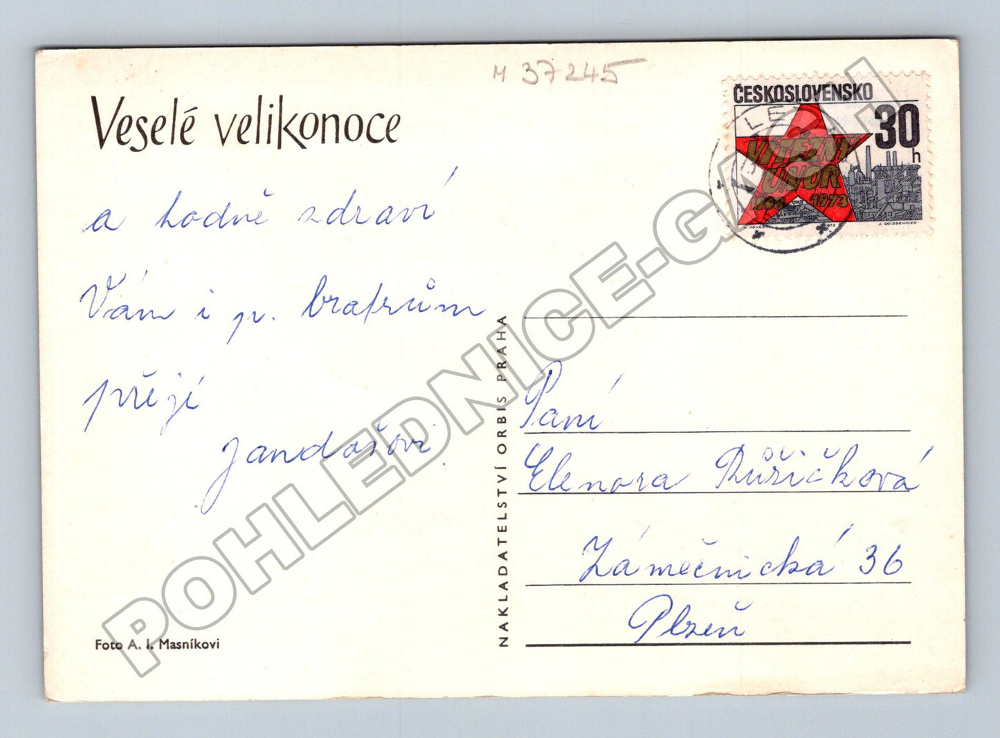 Pohlednice Velikonoce žluté narcisy a kraslice (M37245)