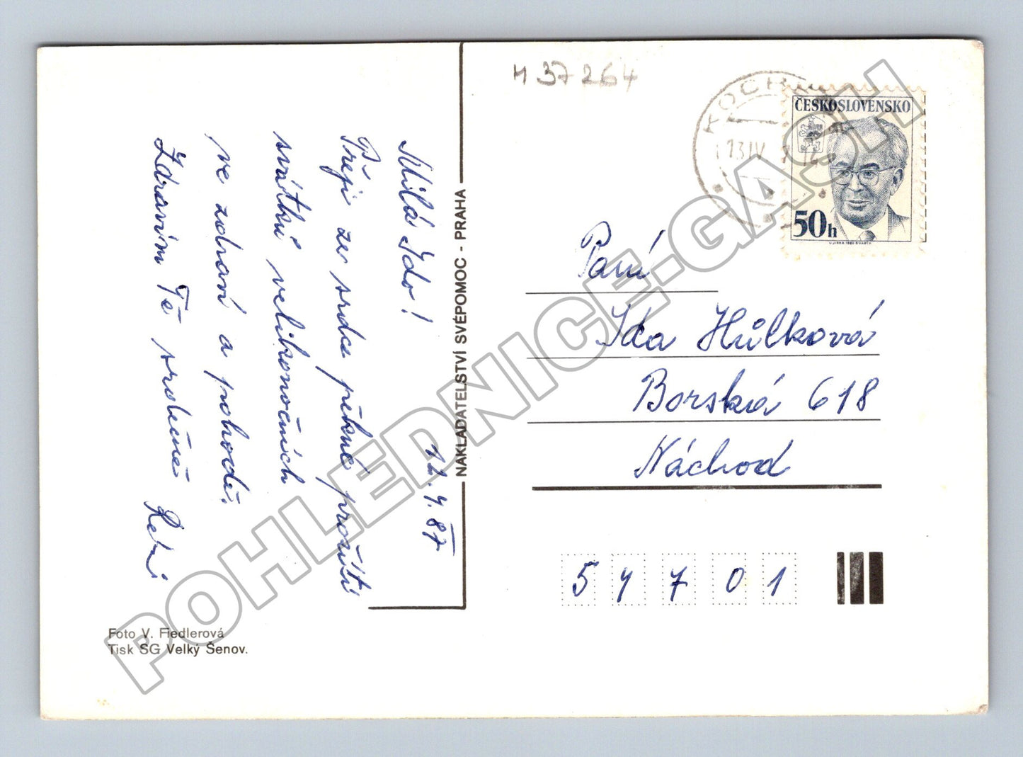 Pohlednice Velikonoční vajíčko kočičky 1987 (M37264)