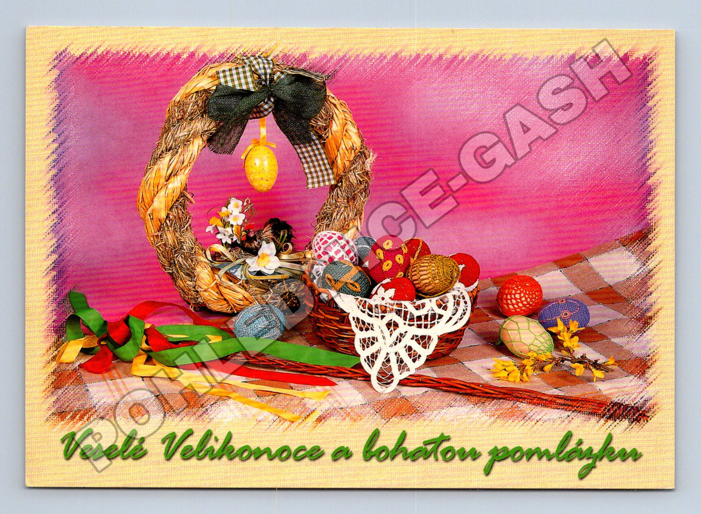 Pohlednice Velikonoce s pomlázkou a vejci (M37278)
