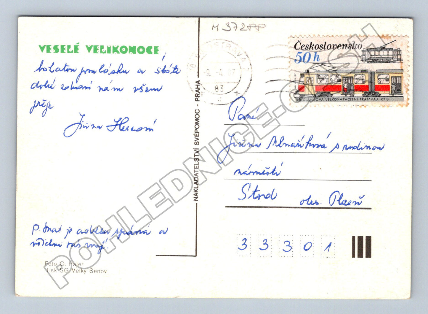Pohlednice pastva ovcí krajina 1985 (M37288)