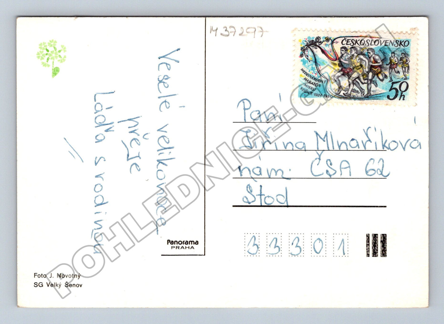 Pohlednice Velikonoční motiv zdobený talíř a vejce 1980 (M37297)