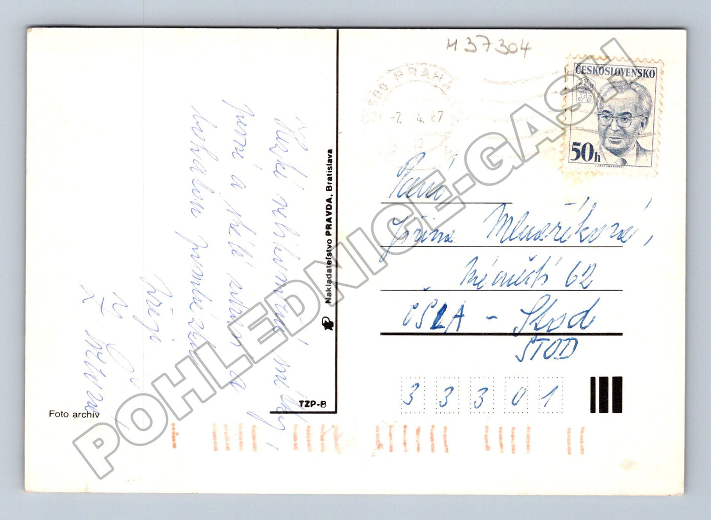 Pohlednice Velikonoční zátiší květiny vejce 1987 (M37304)
