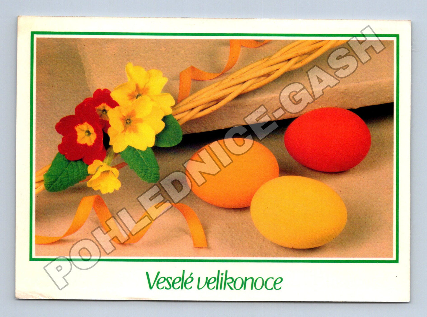 Pohlednice Veselé velikonoce primule vejce (M37307)