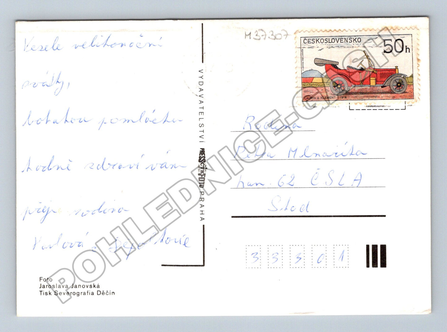 Pohlednice Veselé velikonoce primule vejce (M37307)