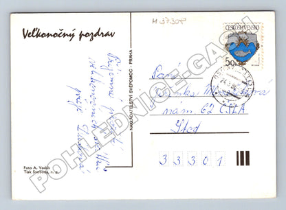 Pohlednice Velikonoční pozdrav vejce 1986 (M37308)