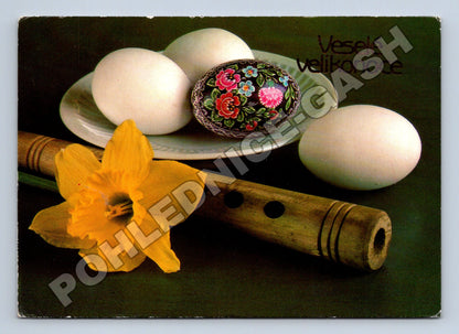 Pohlednice Veselé velikonoce vejce narcis 1998 (M37322)