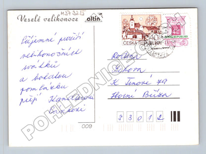 Pohlednice Veselé velikonoce květiny a vejce (M37325)