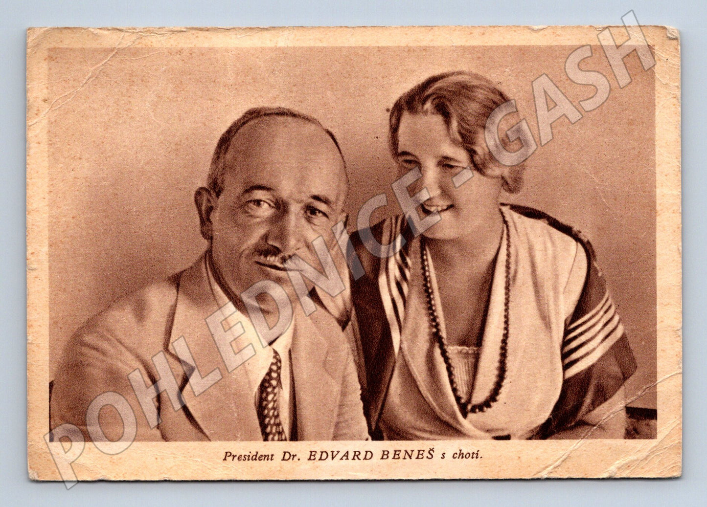Pohlednice Beneš s chotí portrét (M3733)