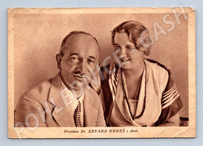 Pohlednice Beneš s chotí portrét (M3733)