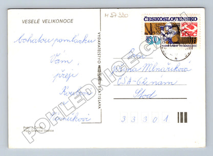 Pohlednice Velikonoce v košíku 1989 (M37330)