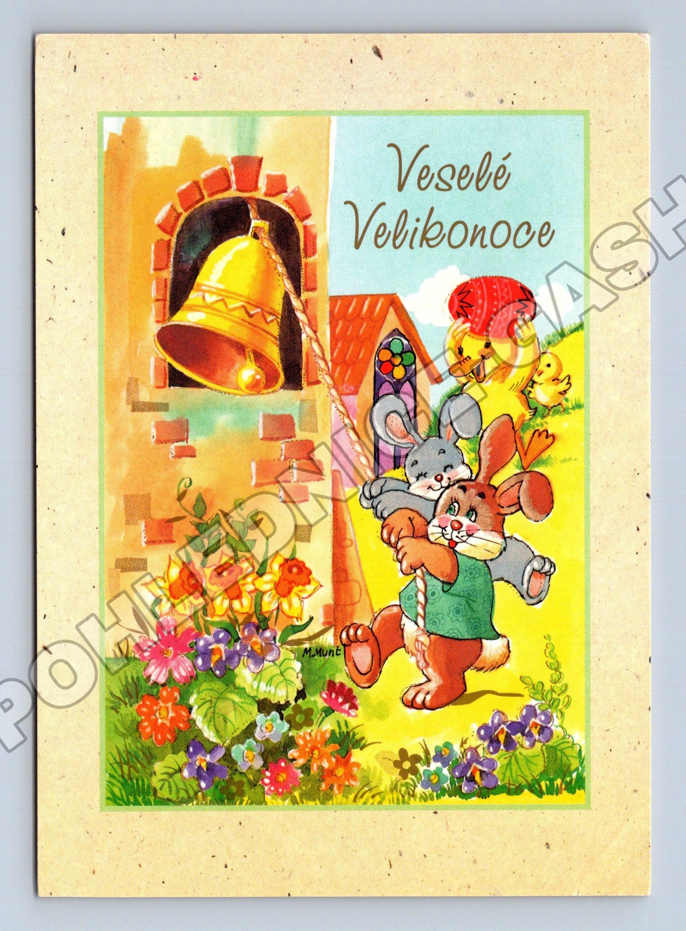 Pohlednice Veselé Velikonoce s králíky 2002 (M37331)