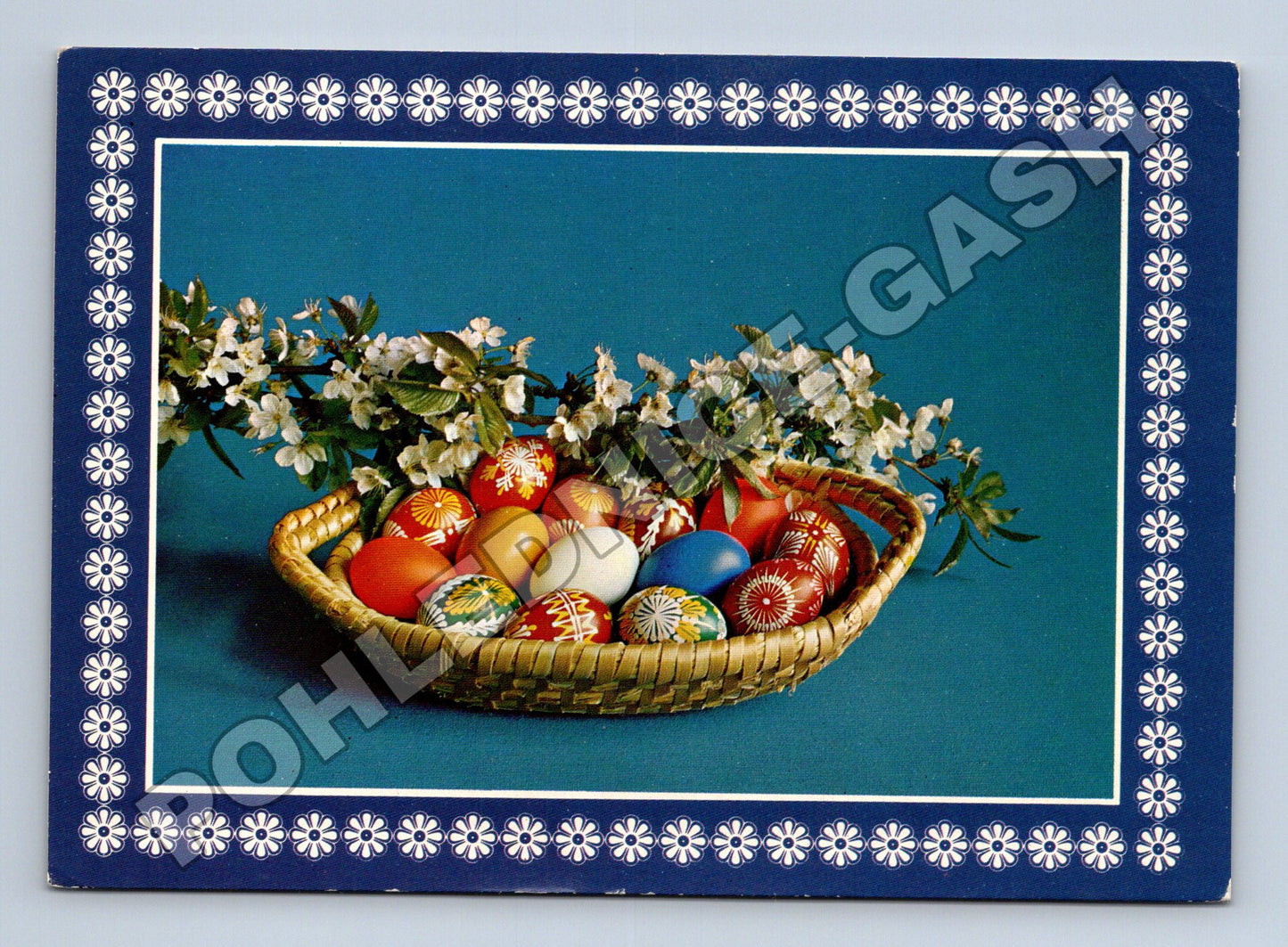 Pohlednice Velikonoce koš s vajíčky 1971 (M37339)