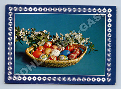 Pohlednice Velikonoce koš s vajíčky 1971 (M37339)