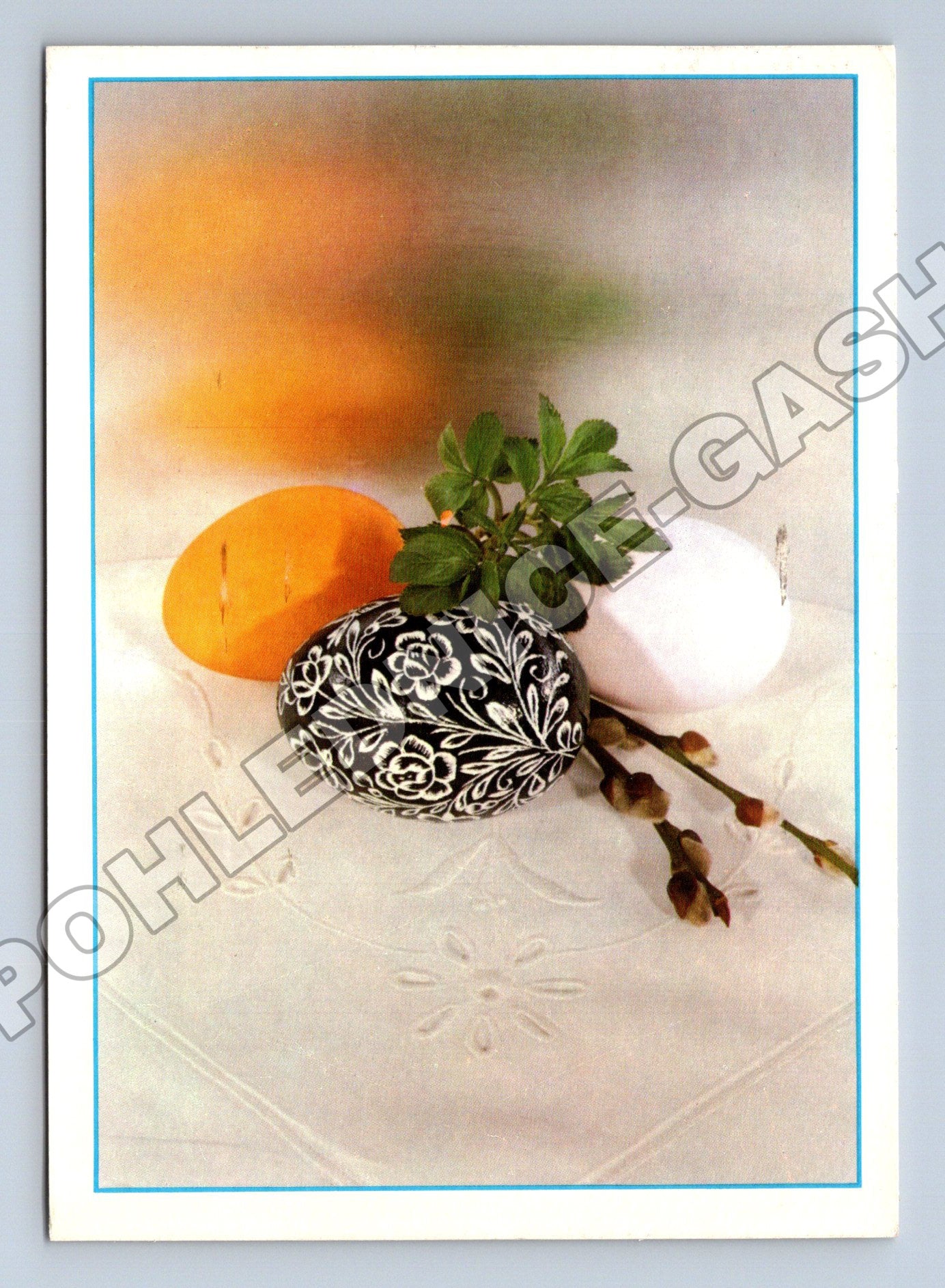 Pohlednice Velikonoční motiv vajíčka kočičky 1989 (M37341)