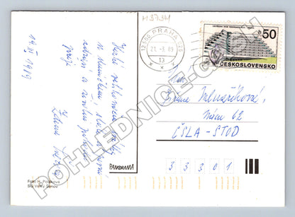 Pohlednice Velikonoční motiv vajíčka kočičky 1989 (M37341)